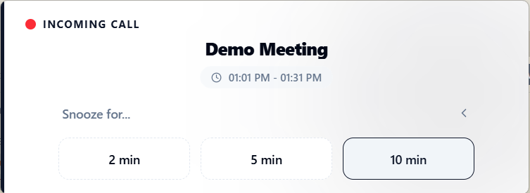 Meeting Ringer snooze functionality